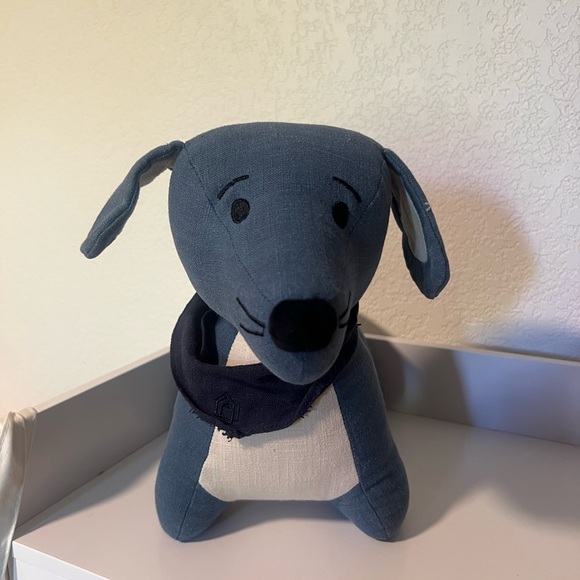 Coco Village Linen Cotton Blue Gus Dachshund Wiener Dog Stuffed Animal Plush - Picture 1 of 10